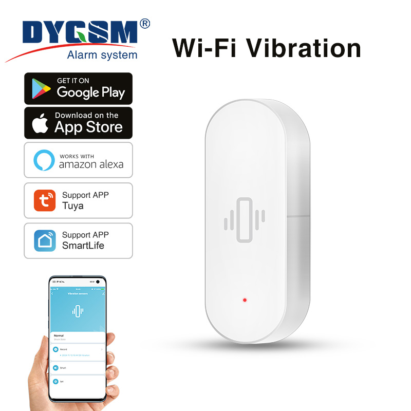 Home Security App - Tuya WiFi-trillingssensor, gevoelige detectie, slimme waarschuwingen,