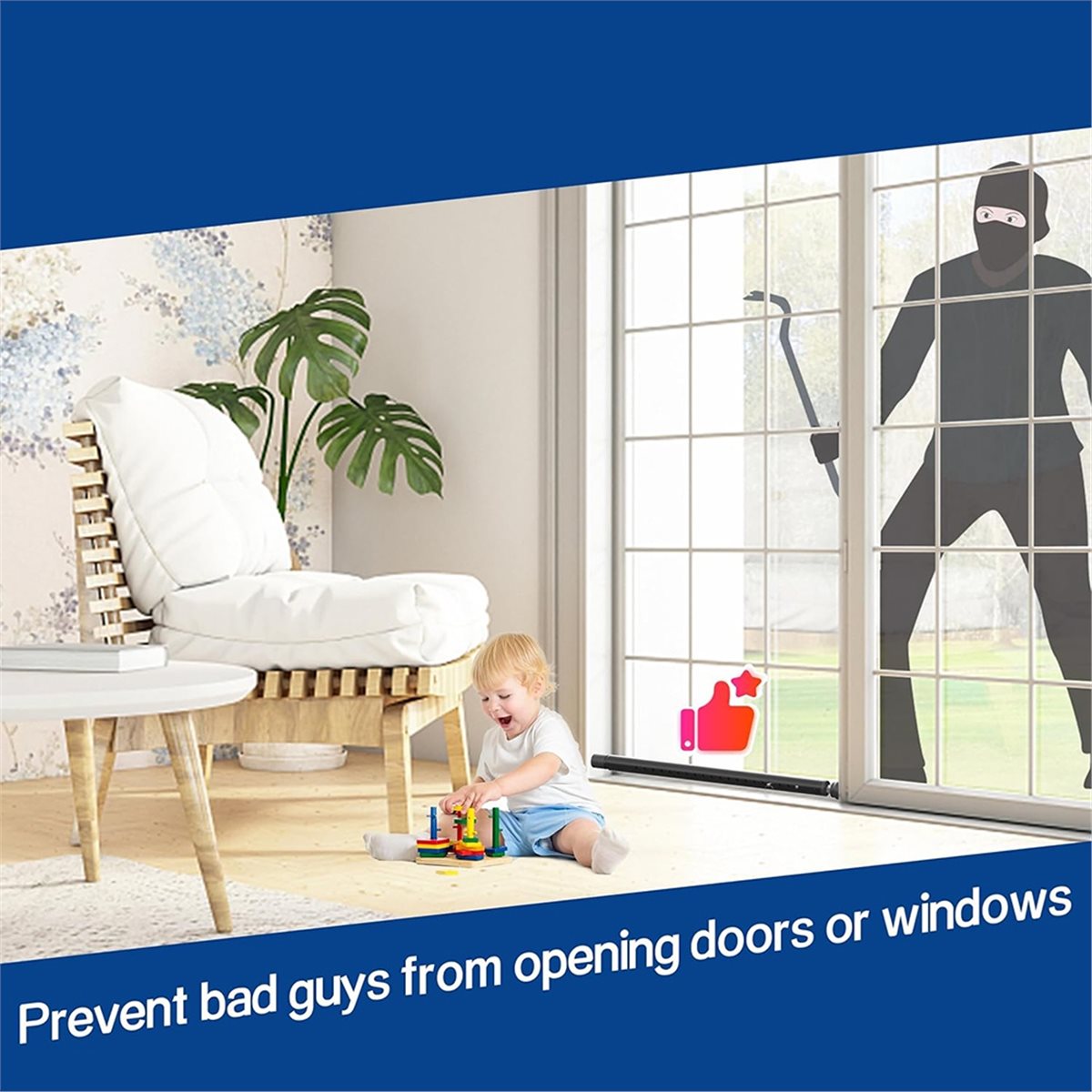 Home Security Bars - A20I Schuifdeurbeveiligingsbeugel 17-50 inch verstelbaar met