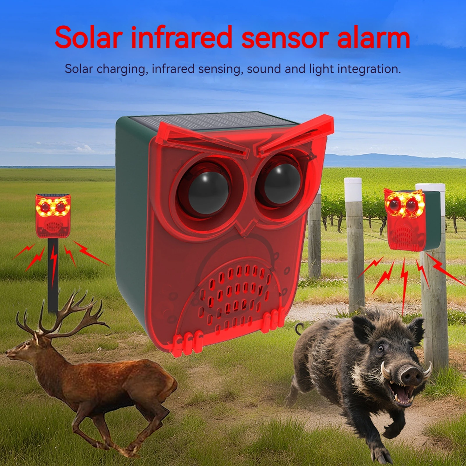 Home Security Equipment - Buiten waterproof zonne-aangedreven bewegingsmelder alarm met