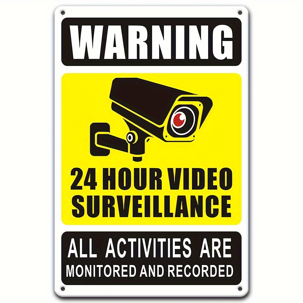 Home Security Installation - 24/7 videobewakingswaarschuwingsbord - duurzaam ijzeren metaal