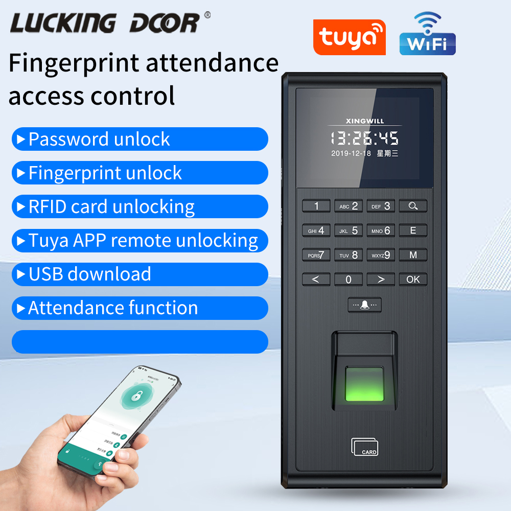 Home Security App - Tuya Smart Biometrische Vingerafdrukherkenning Tijdregistratiesysteem 1000