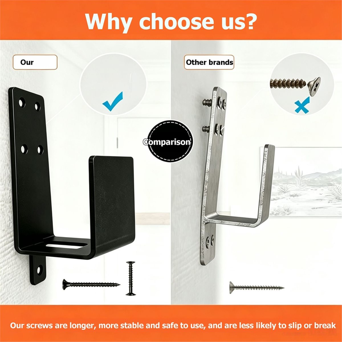Home Security Bars - 4 stuks robuuste deurbeveiligingsbeugels - Verbeterde