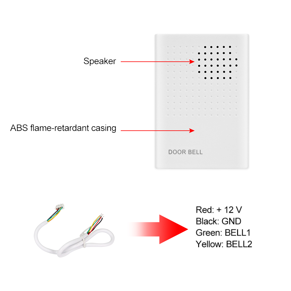 4 draden Bedraad Wit Deurbel D - Home Security Ring System recensie en prijs
